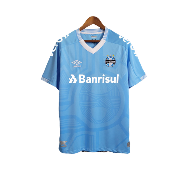 Camisa Grêmio 23/24 Edição Especial - Azul Celeste - Todos os Patrocínios - Versão Torcedor