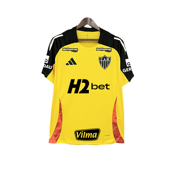 Camisa Atlético Mineiro 25/26 Amarelo Treino - Todos os Patrocínios - Versão Torcedor