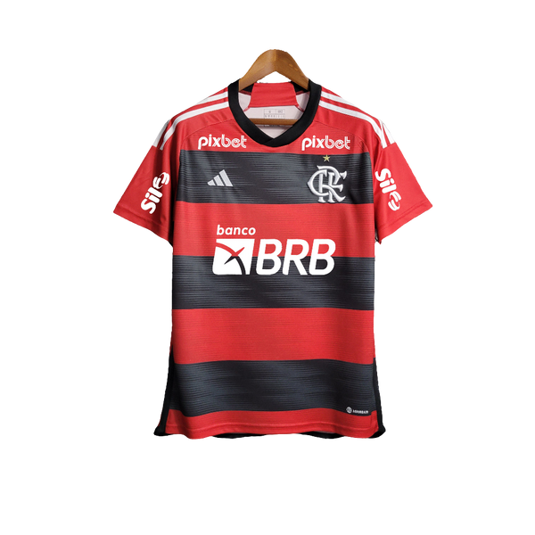 Camisa Flamengo 23/24 I Home - Todos os Patrocínios - Versão Torcedor